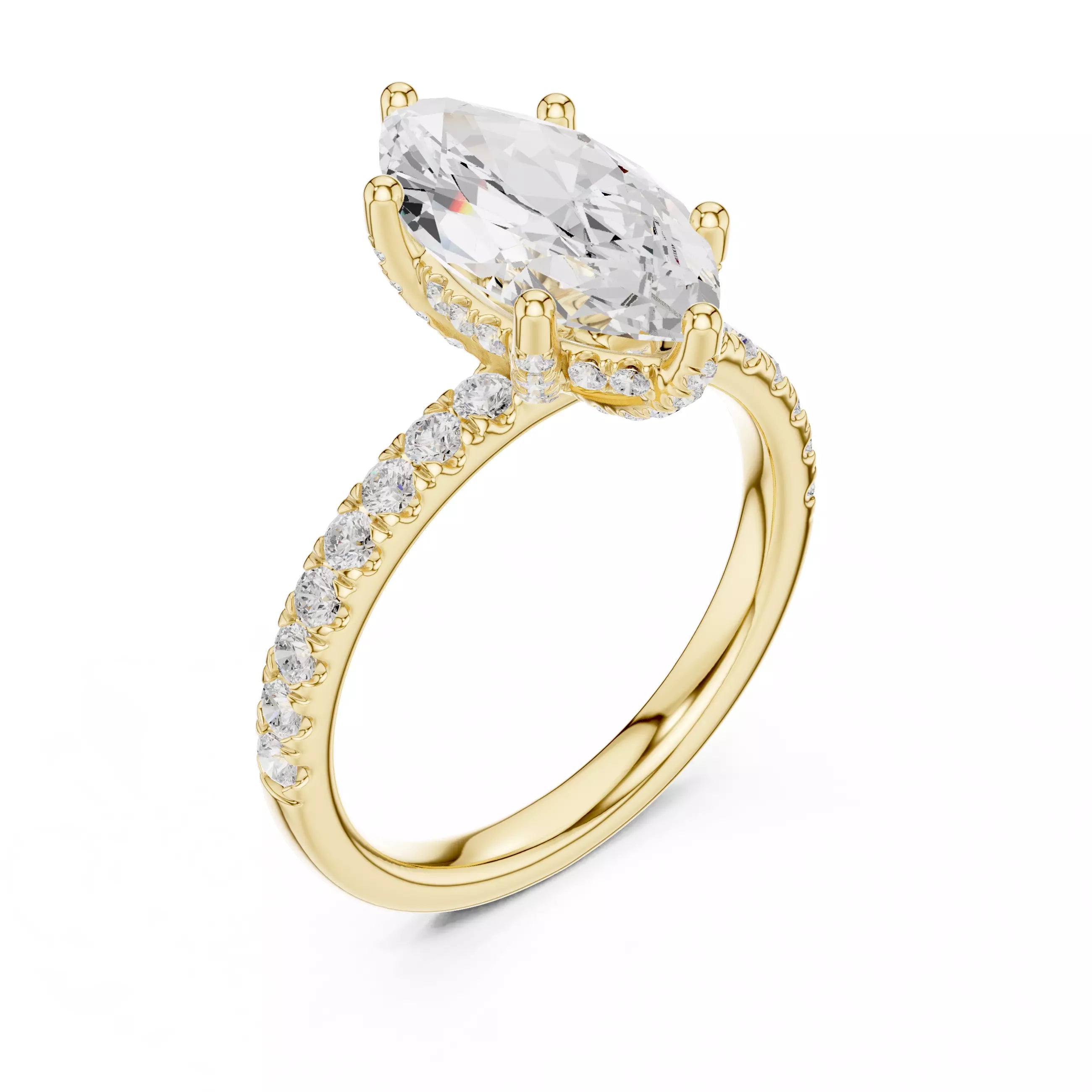 French Pavé Halo - Marquise