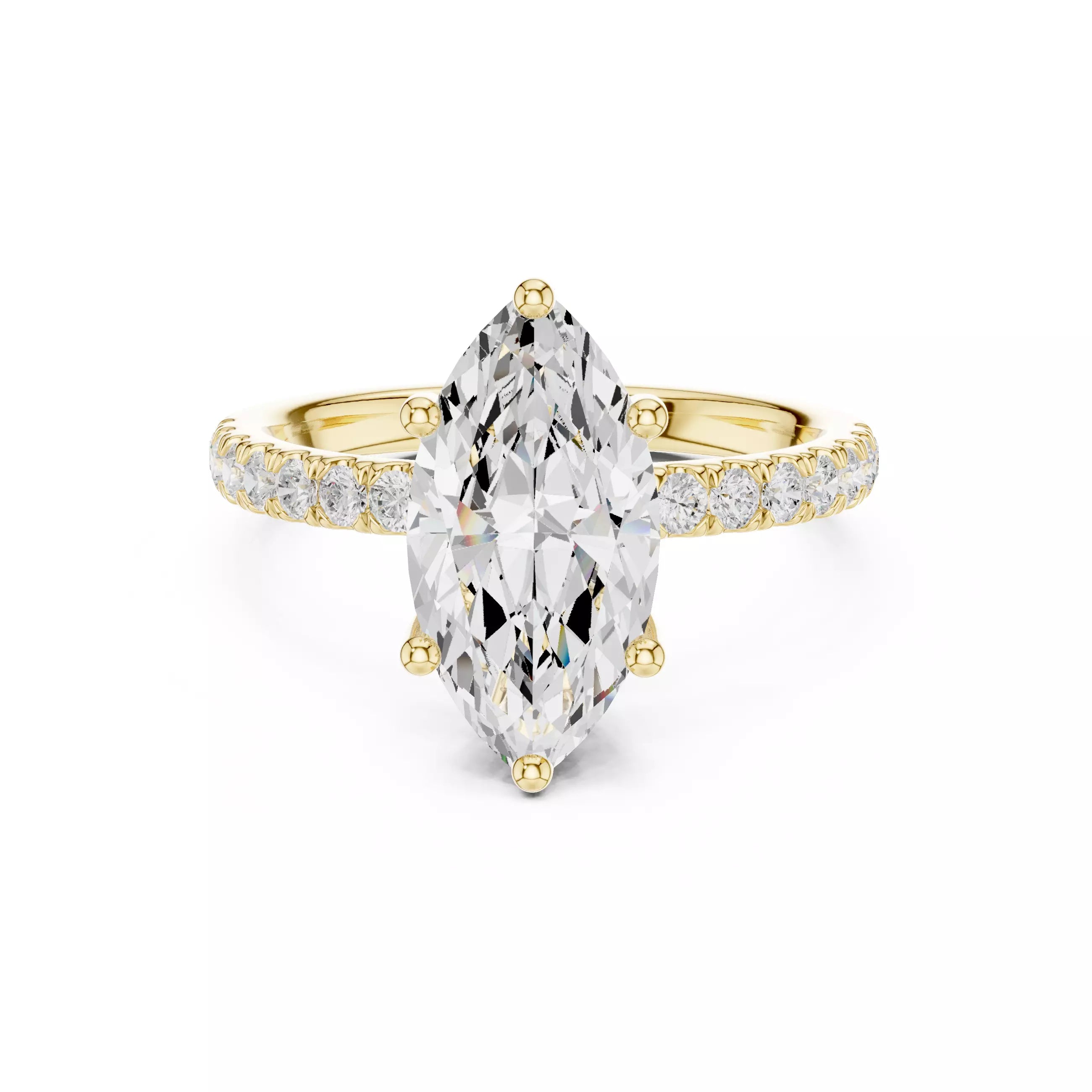 French Pavé Halo - Marquise