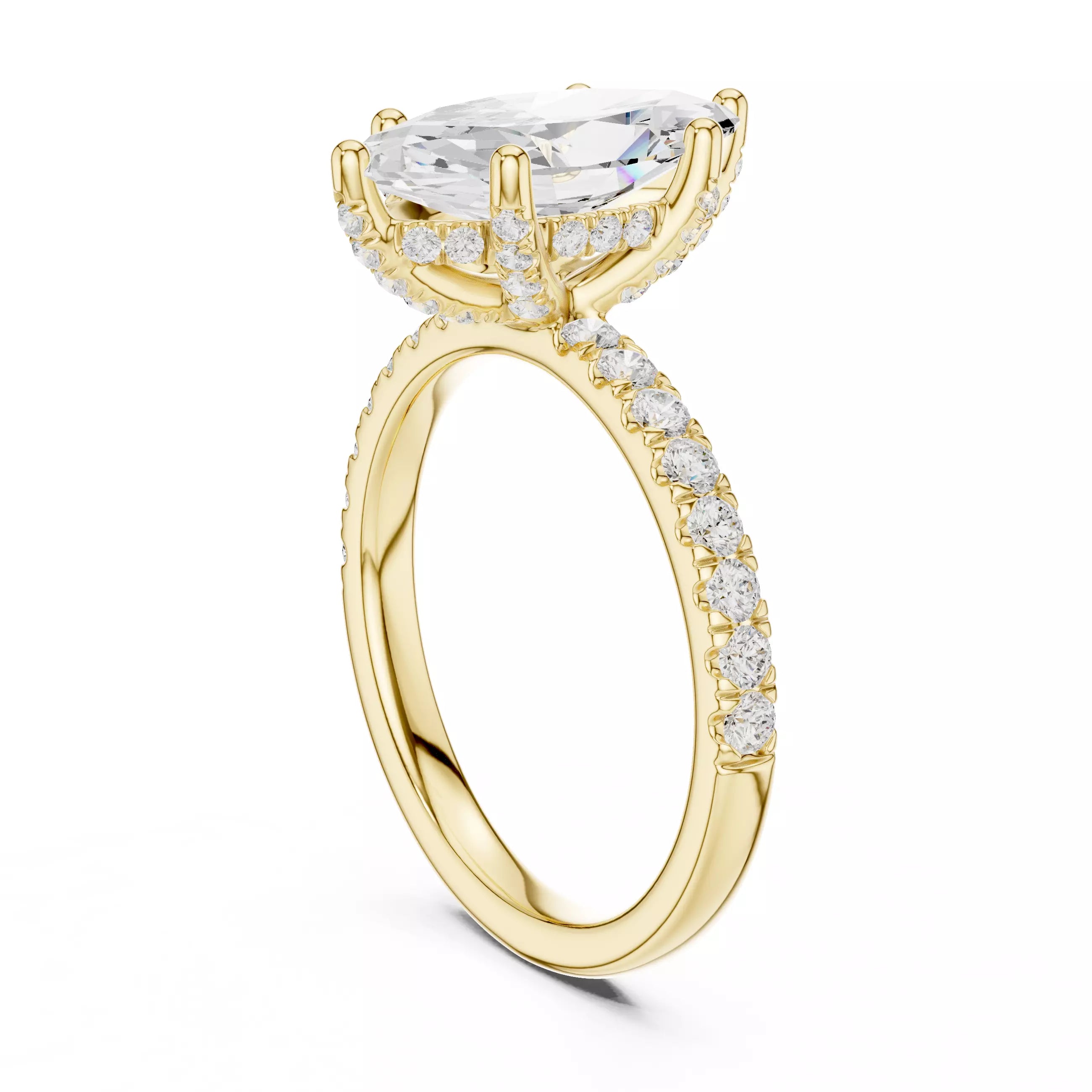 French Pavé Halo - Marquise