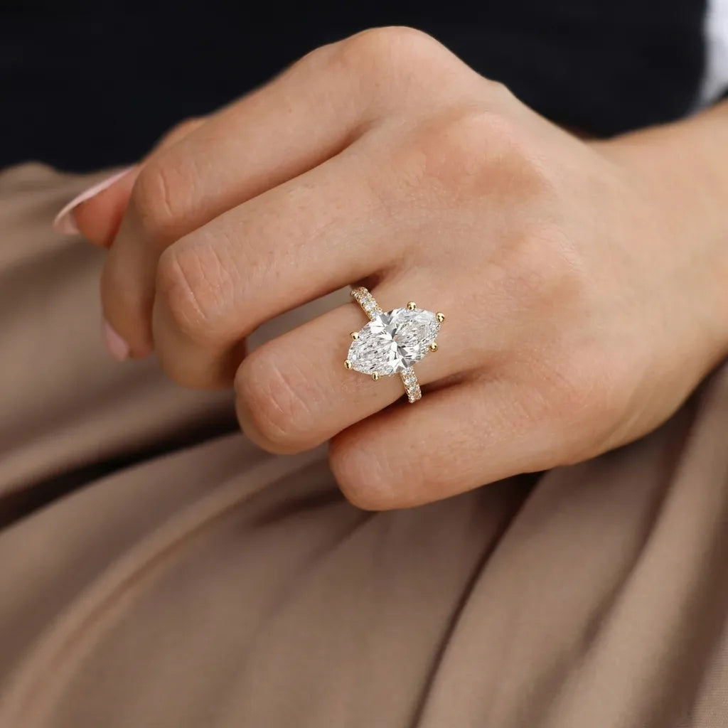 French Pavé Halo - Marquise