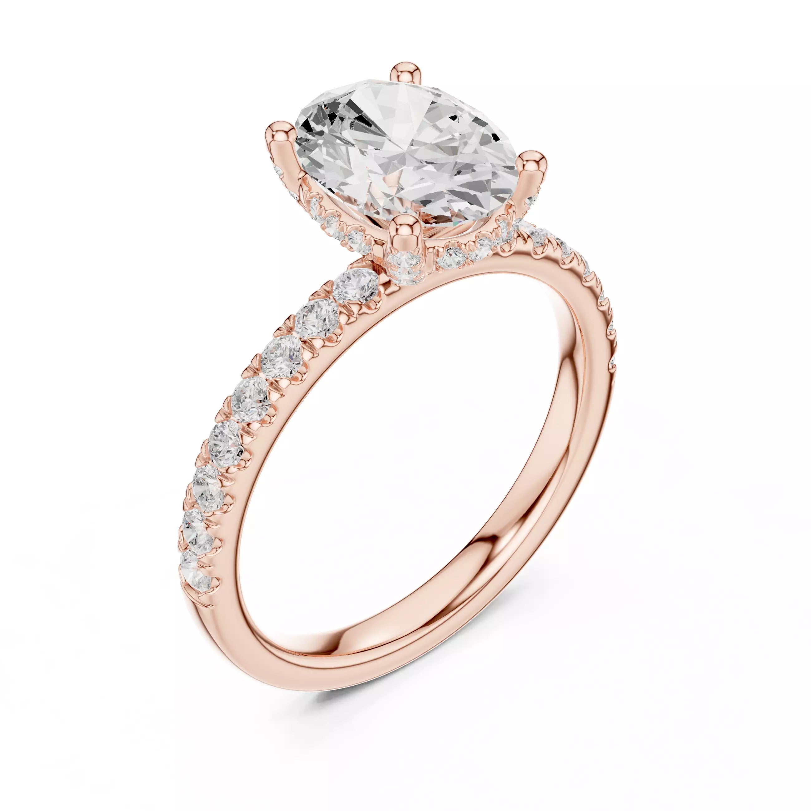 French Pavé Halo - Oval