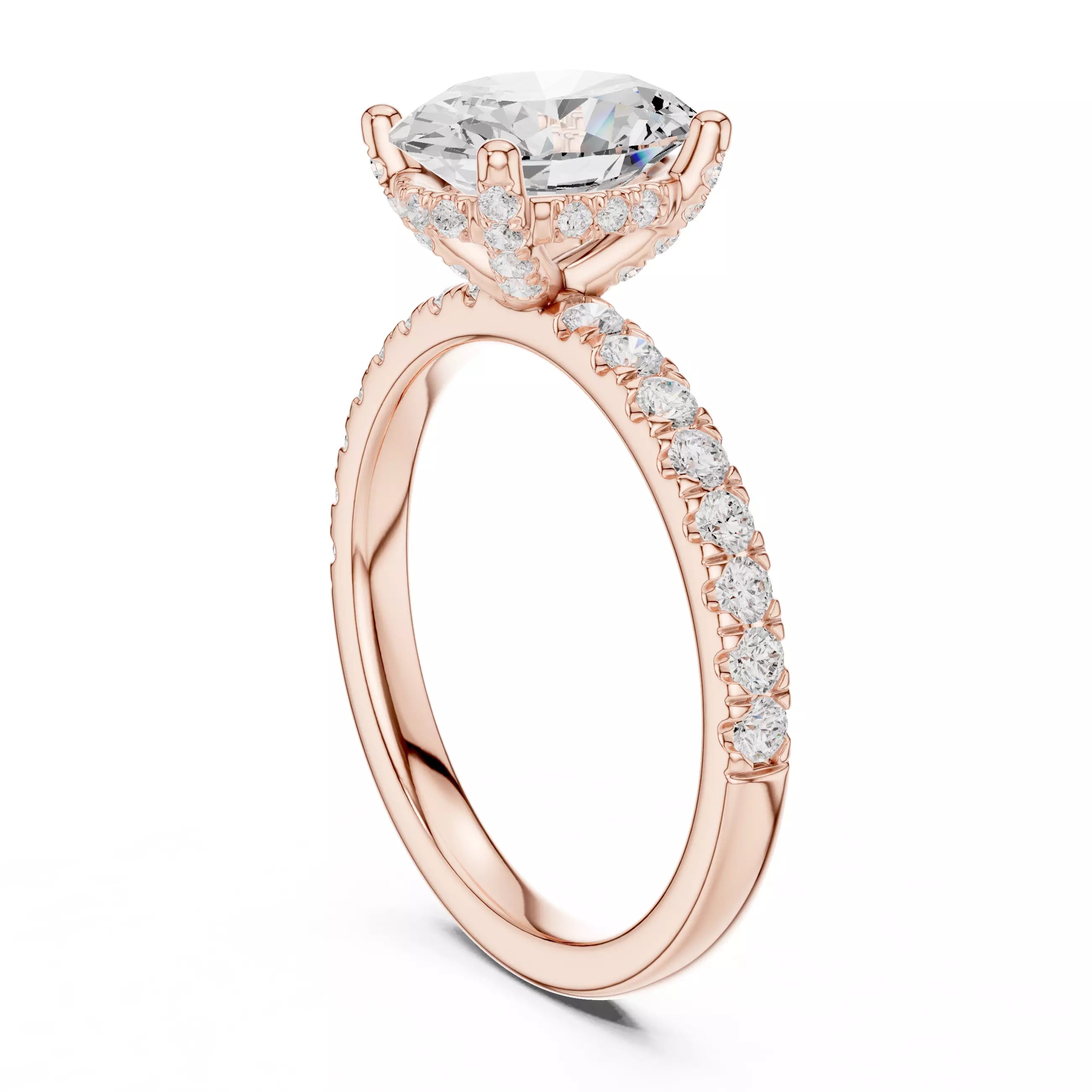 French Pavé Halo - Oval