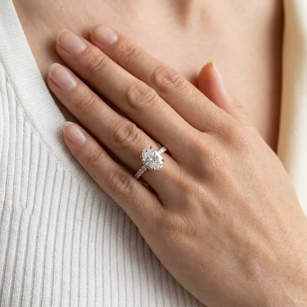 French Pavé Halo - Oval