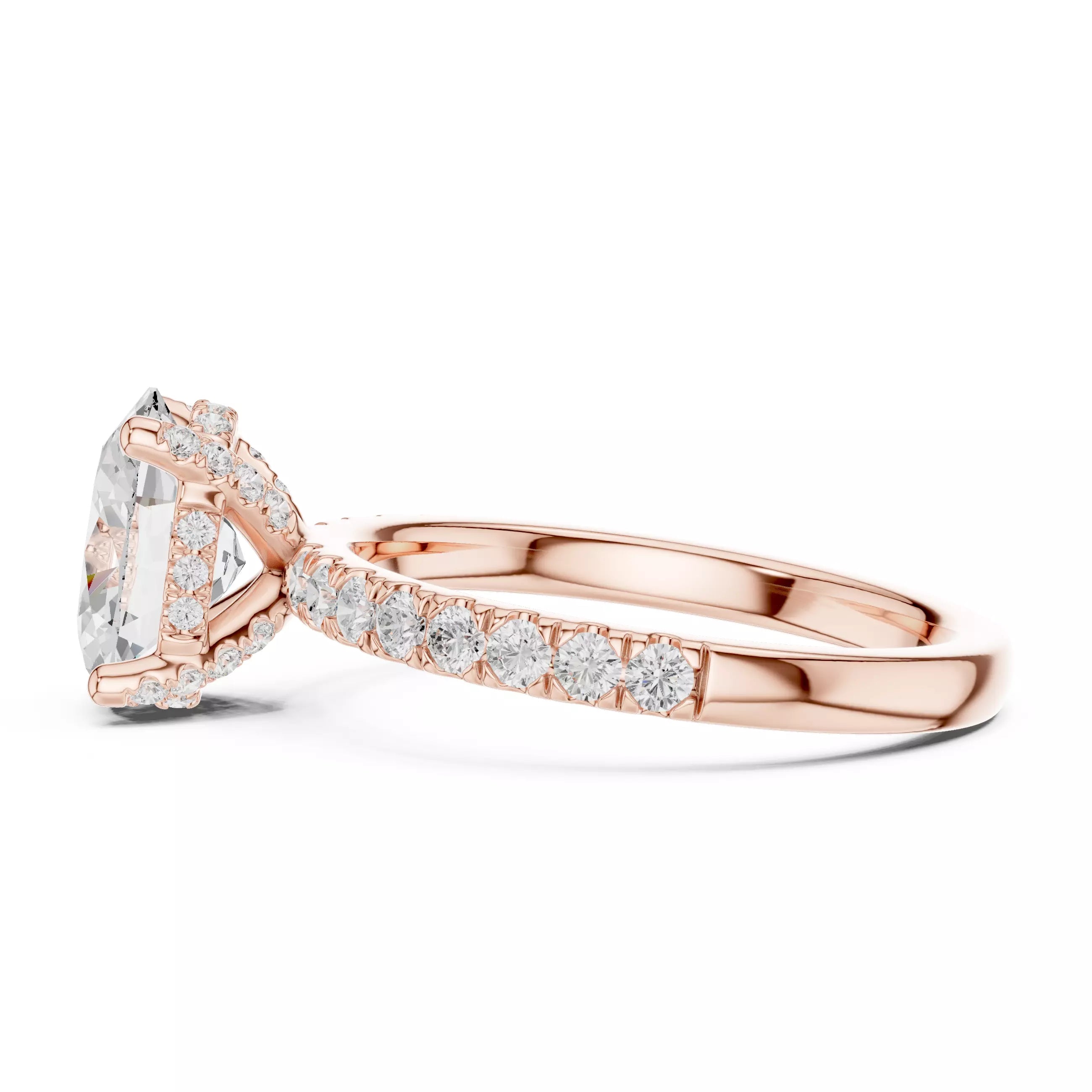 French Pavé Halo - Oval