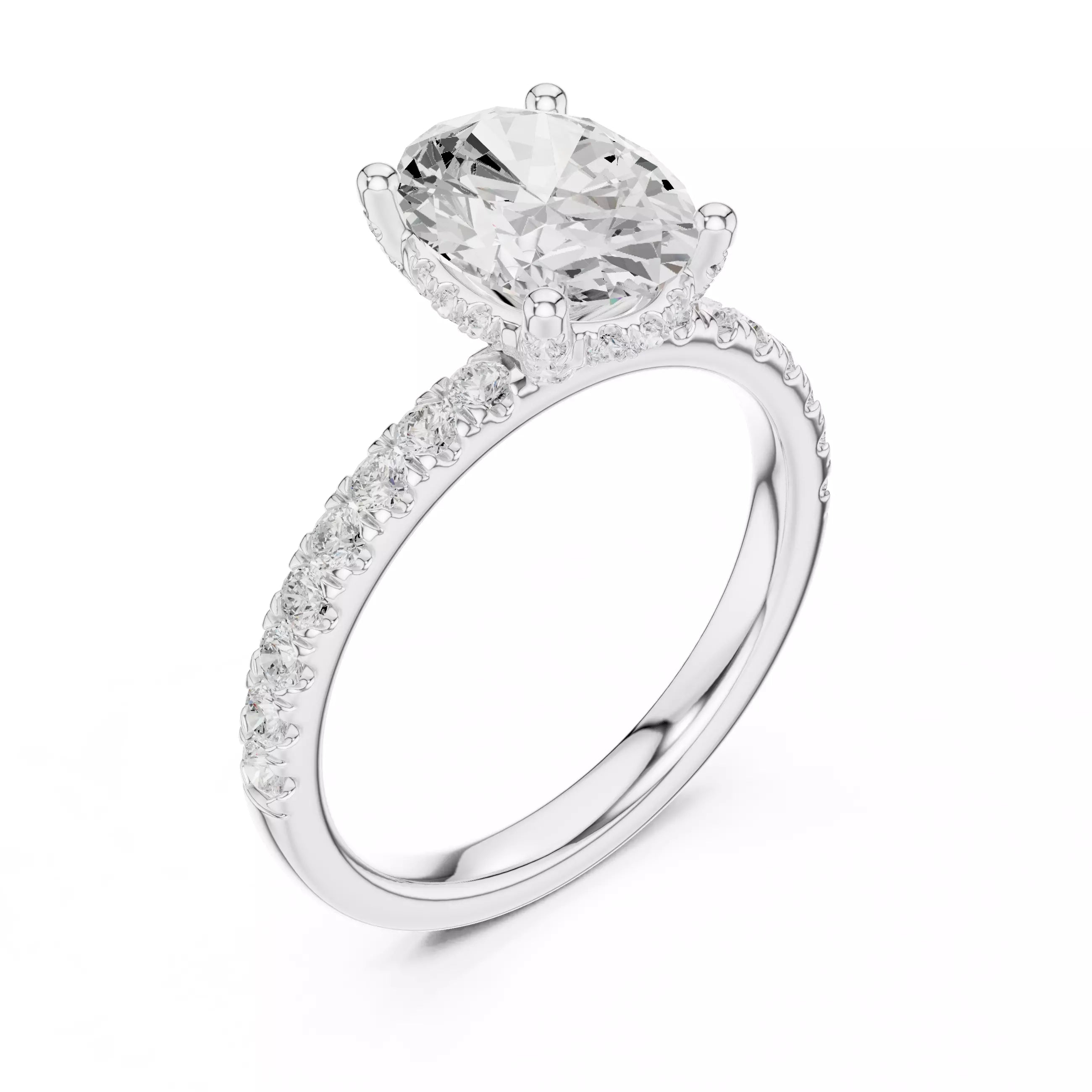 French Pavé Halo - Oval