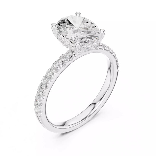 French Pavé Halo - Oval