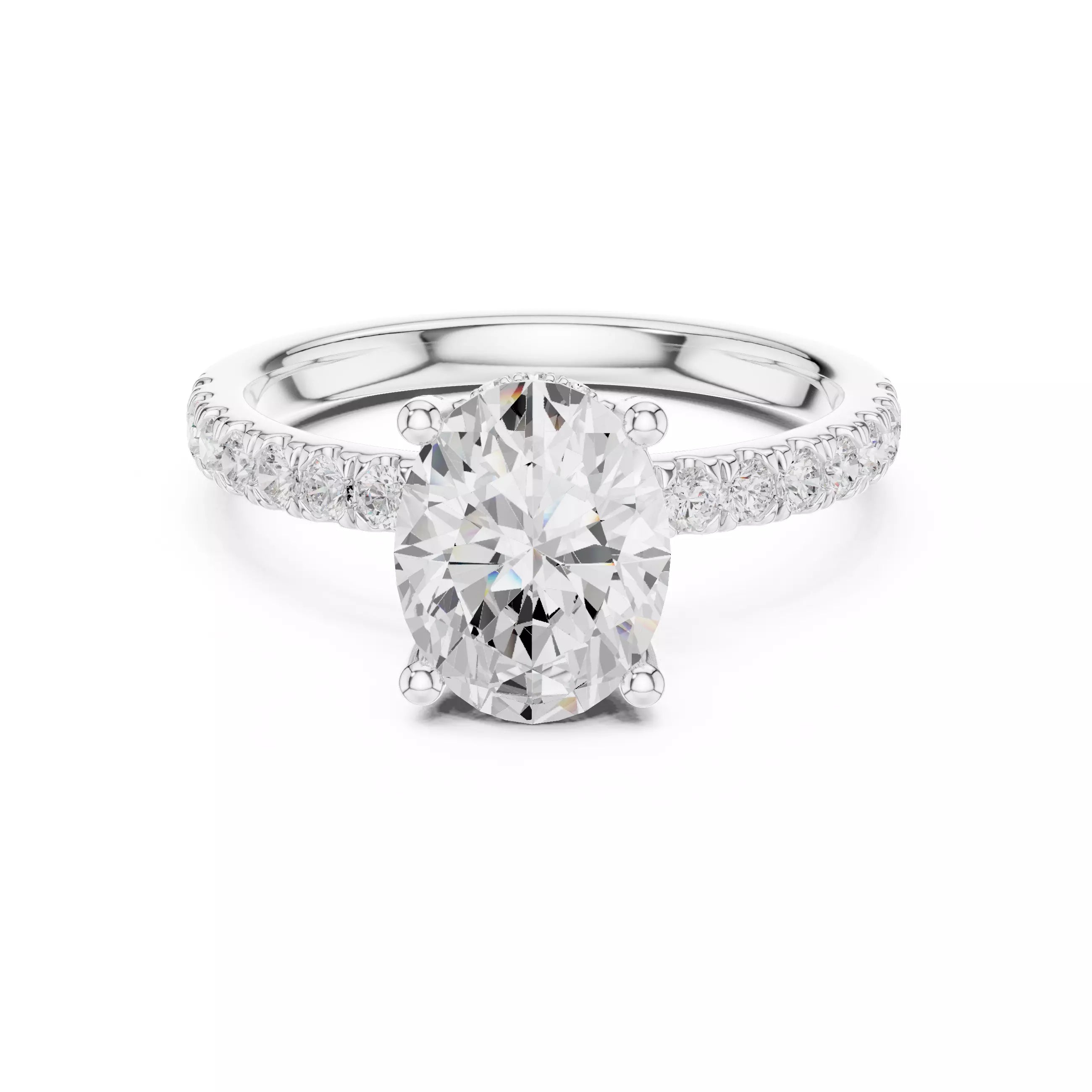 French Pavé Halo - Oval