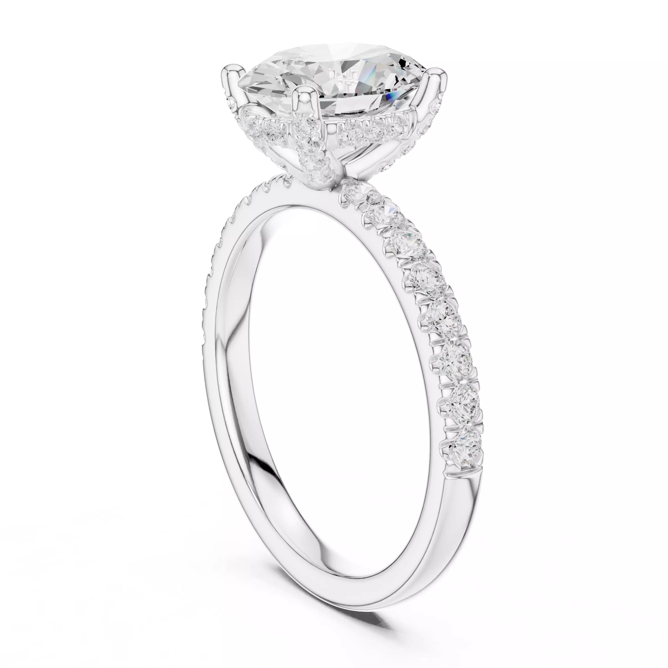 French Pavé Halo - Oval