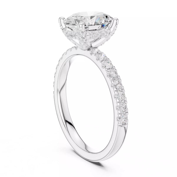 French Pavé Halo - Oval