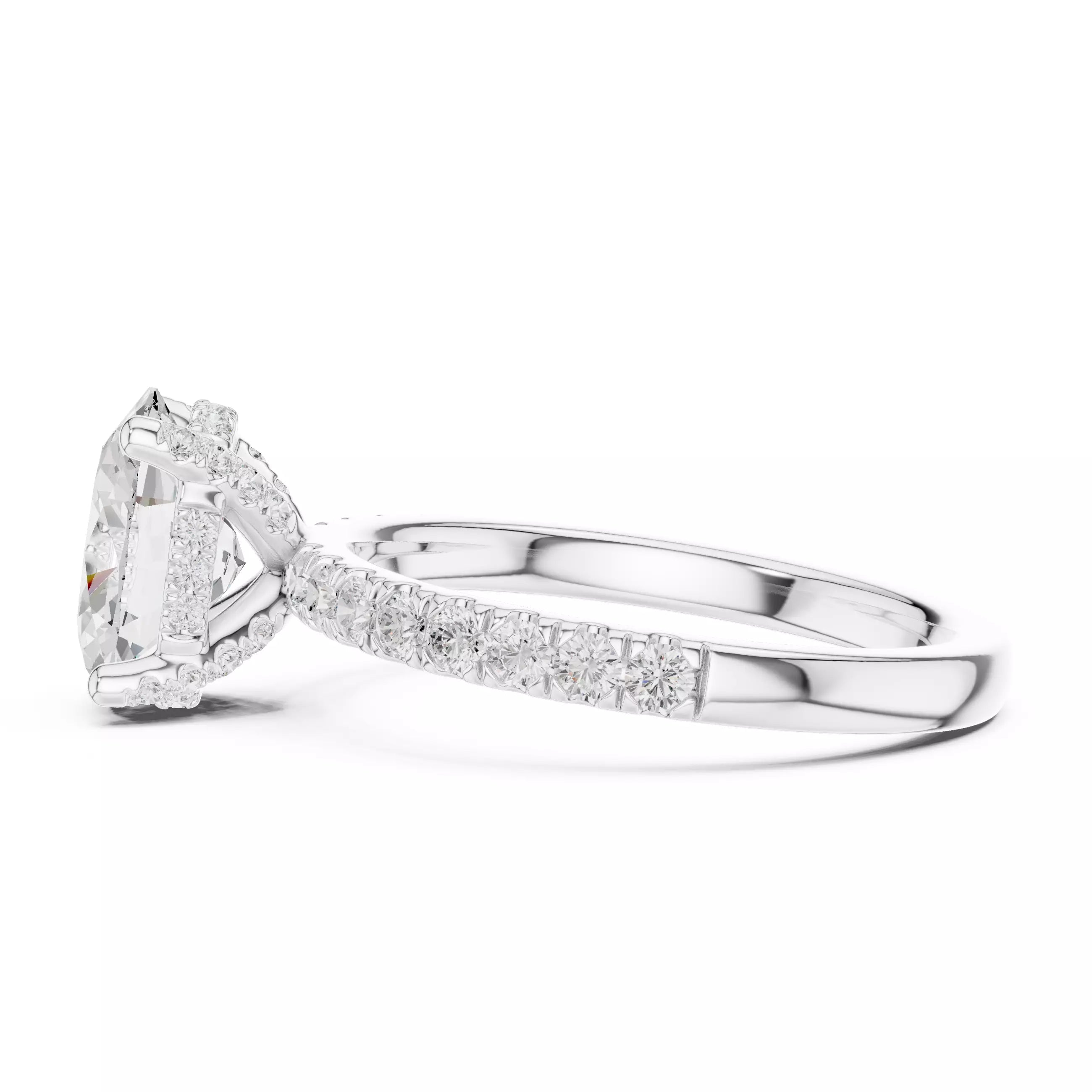 French Pavé Halo - Oval