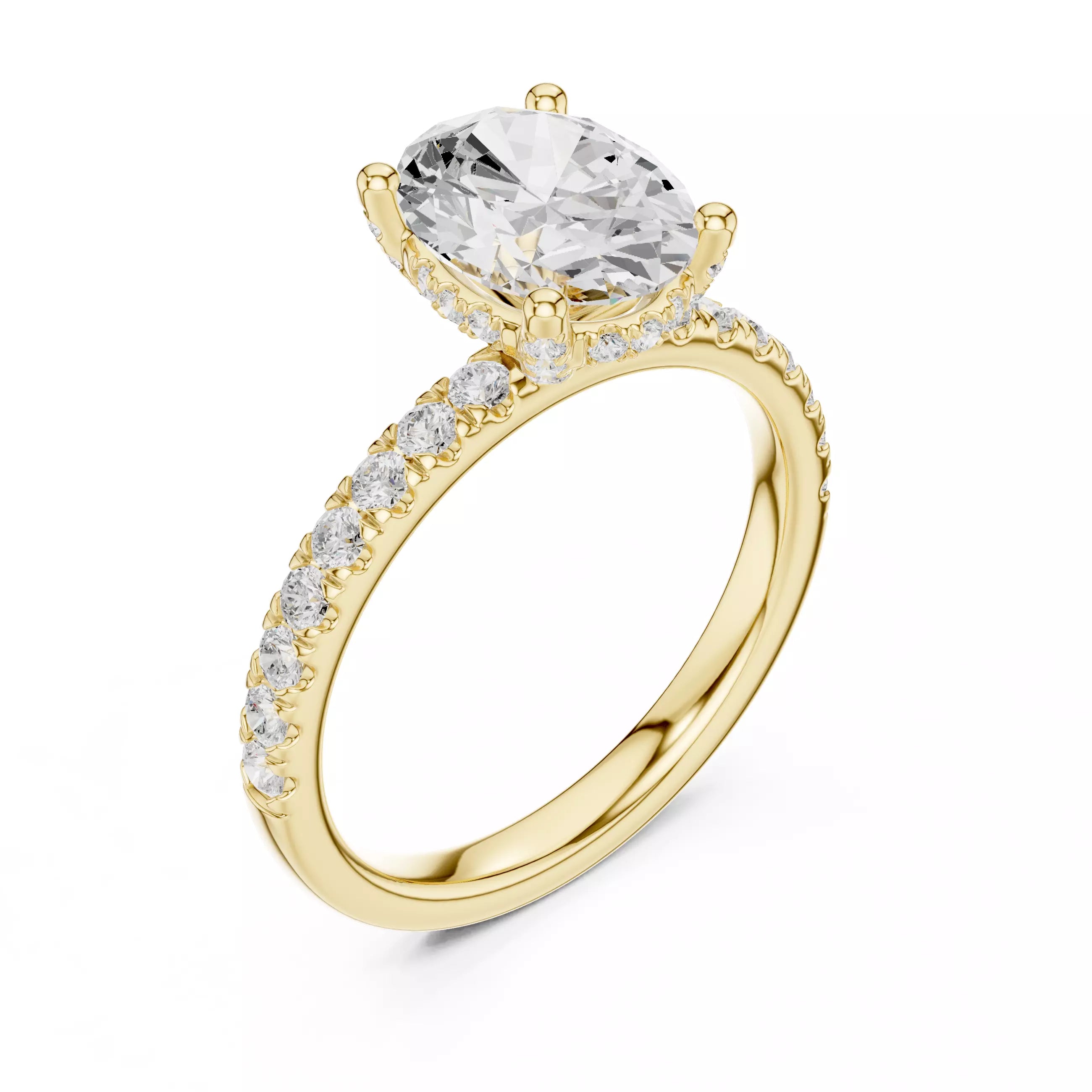 French Pavé Halo - Oval