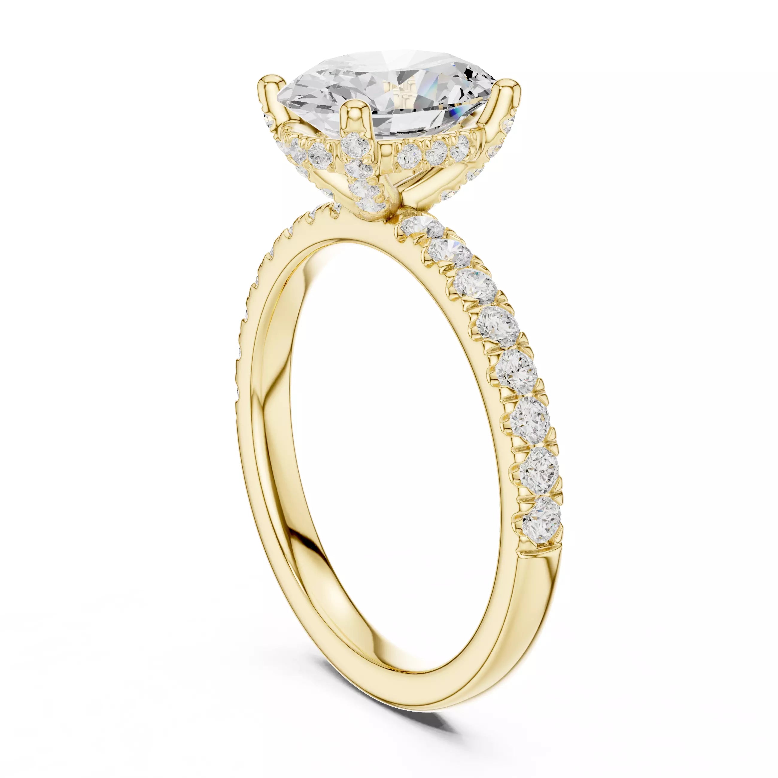 French Pavé Halo - Oval