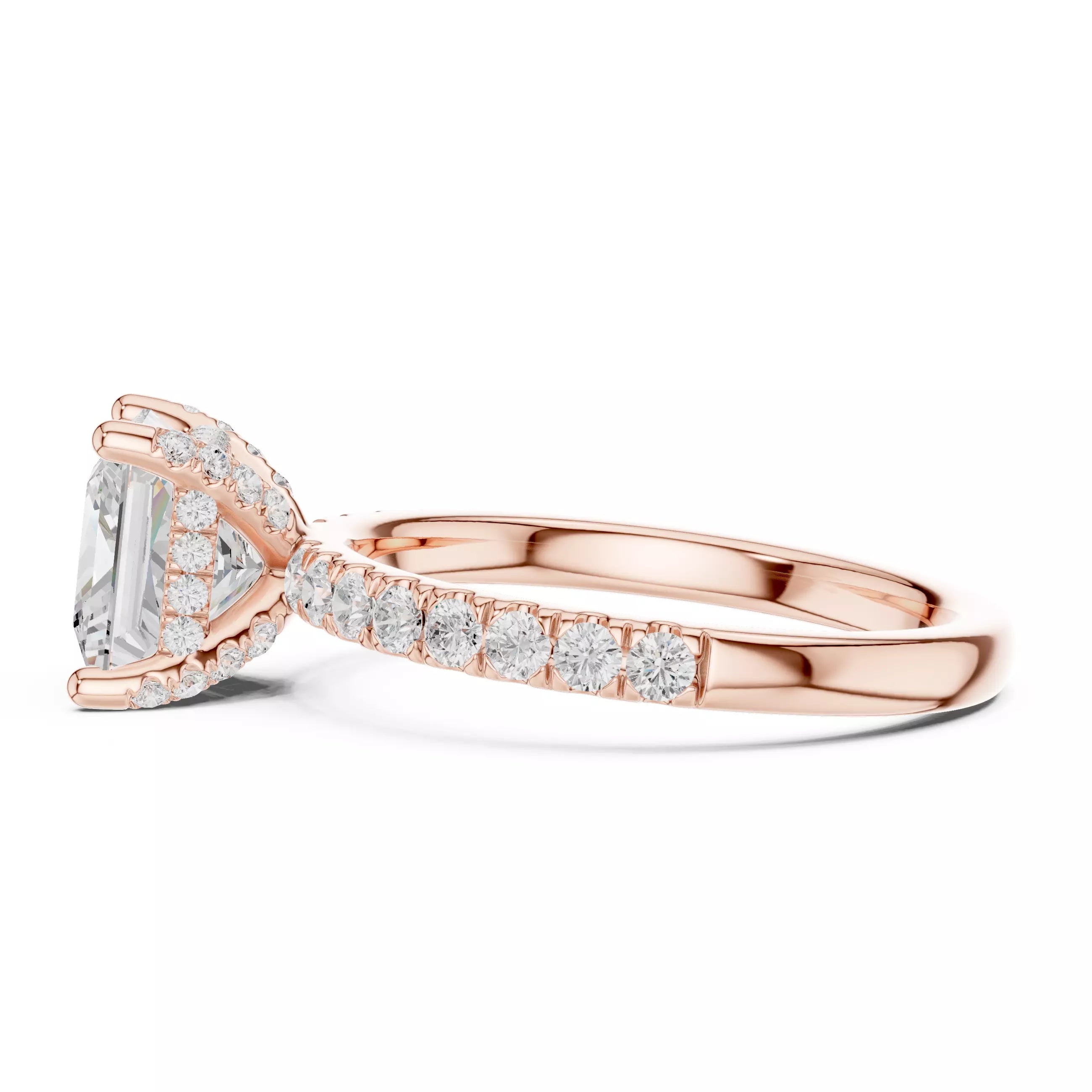 French Pavé Halo - Princess
