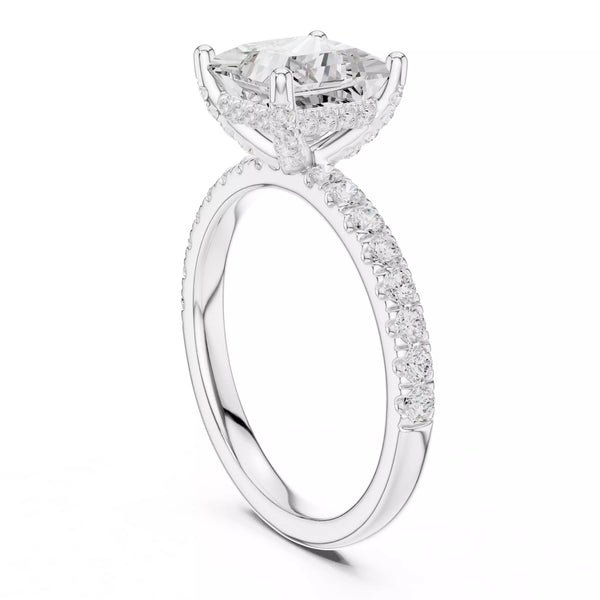 French Pavé Halo - Princess