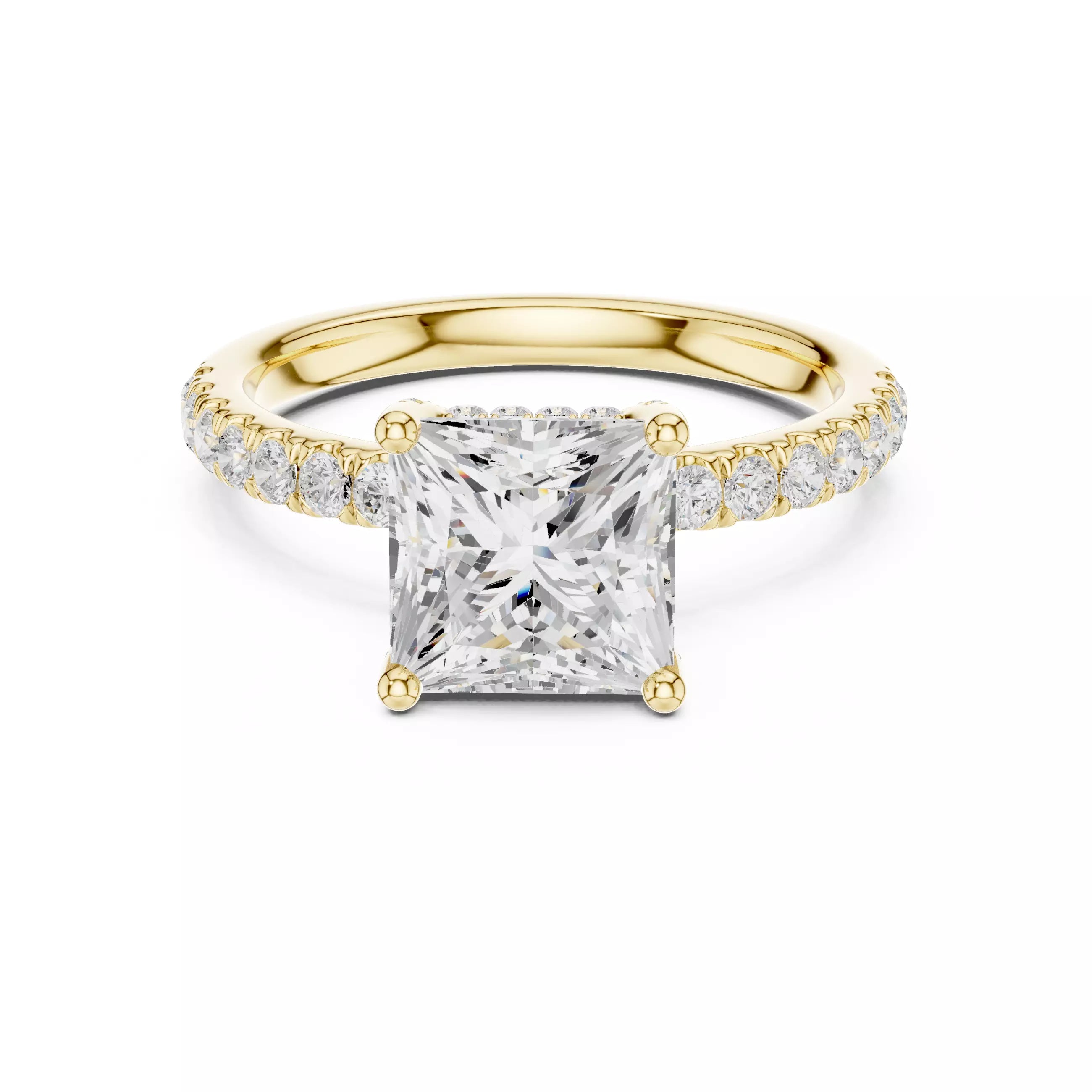 French Pavé Halo - Princess