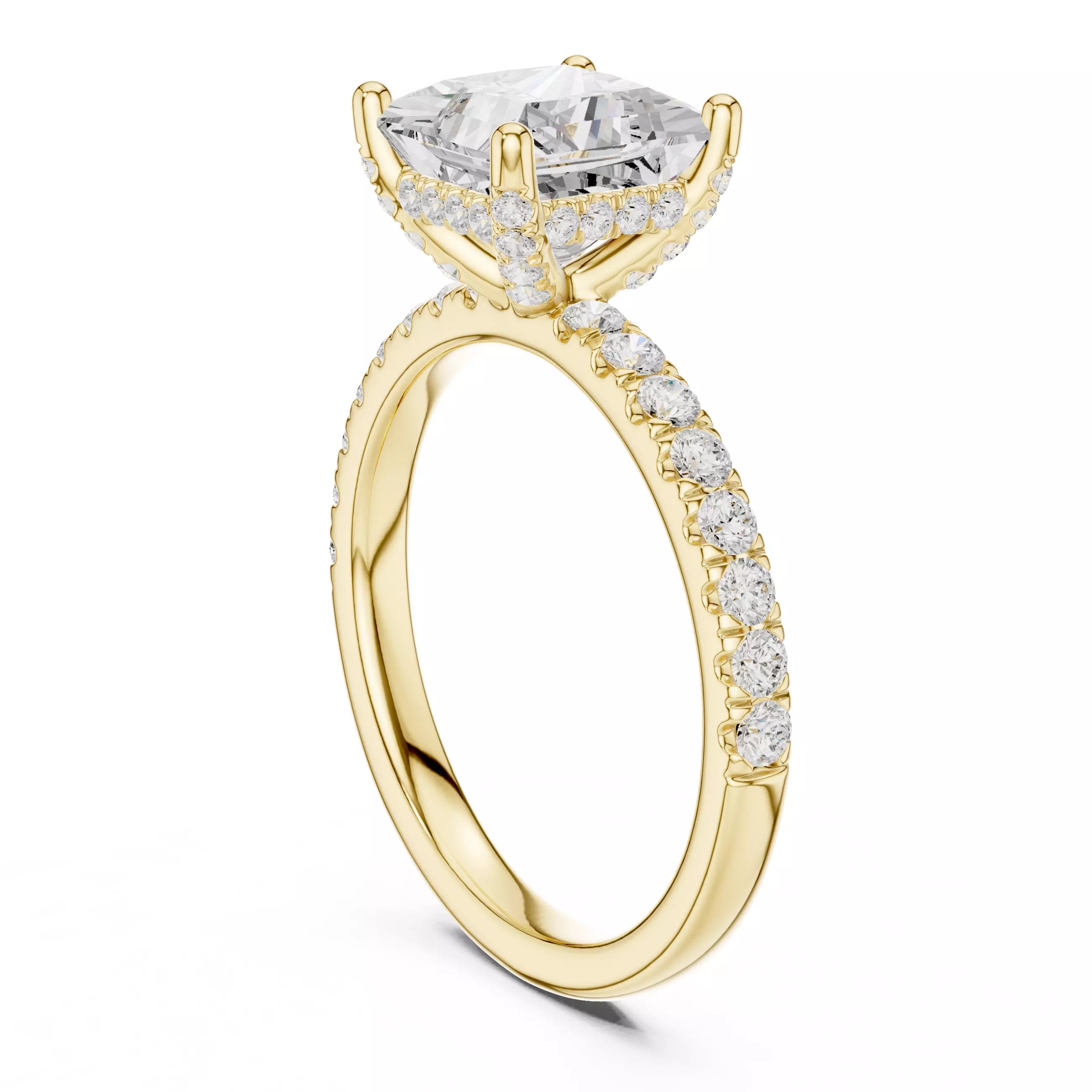 French Pavé Halo - Princess