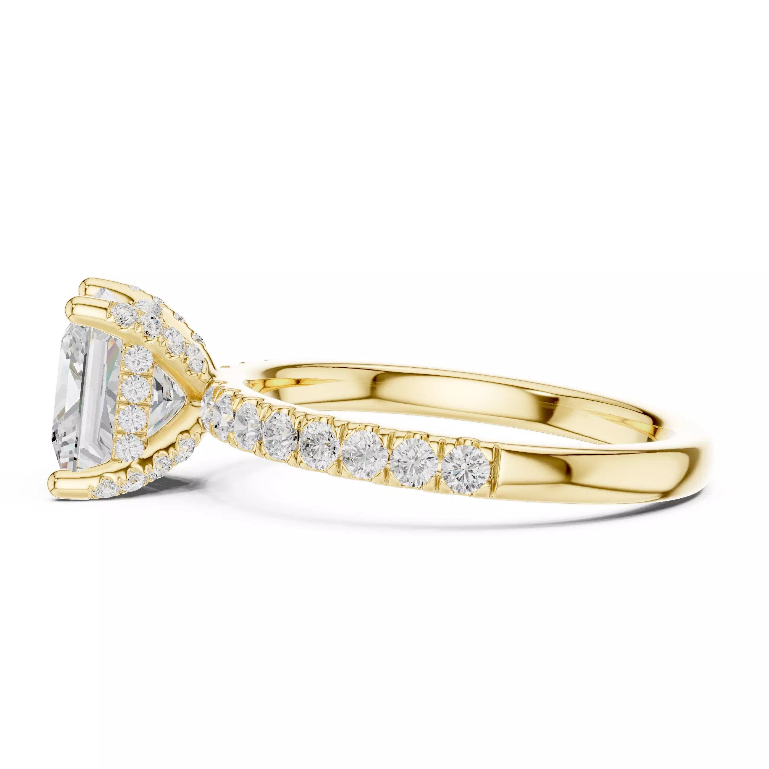 French Pavé Halo - Princess