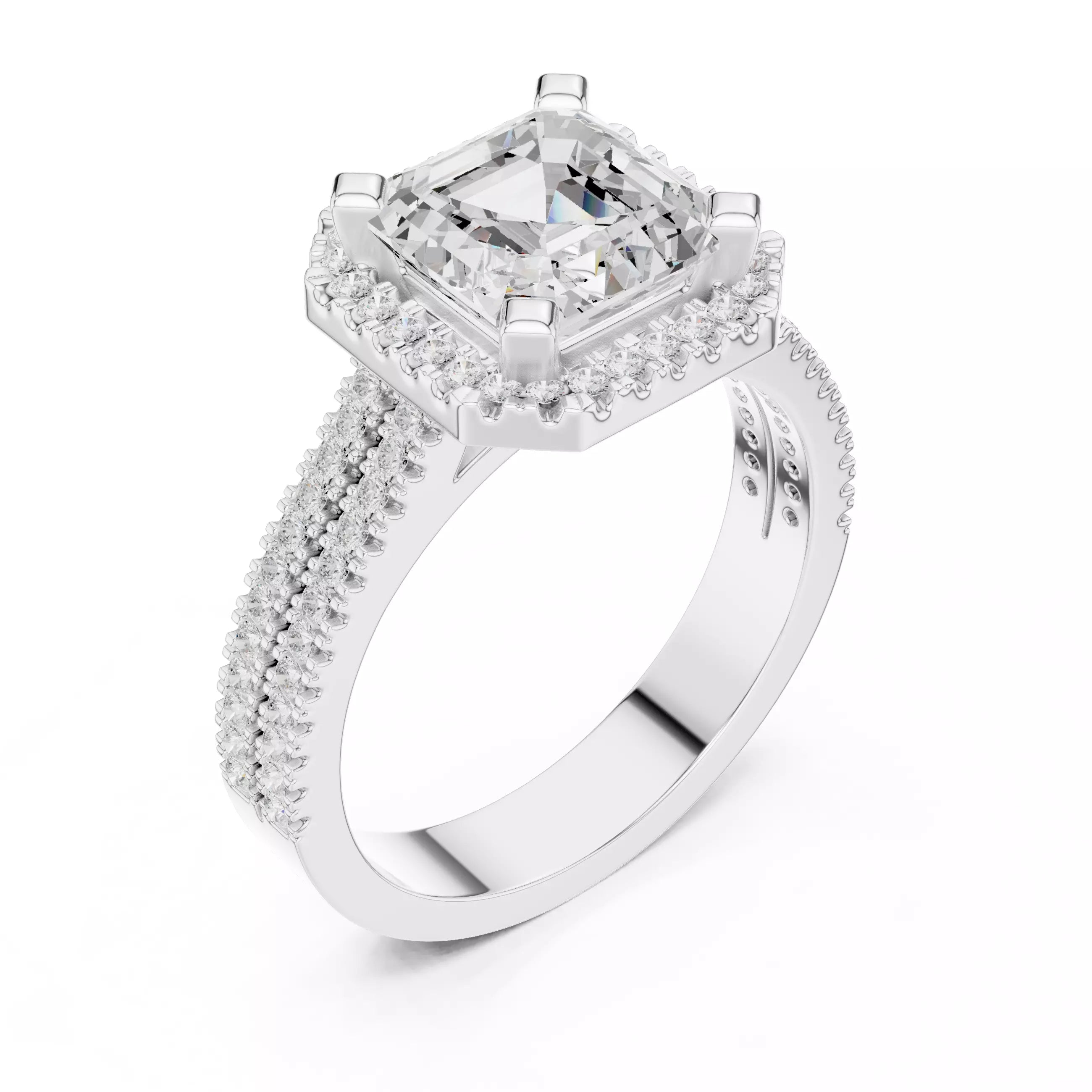 Halo Duet - Asscher