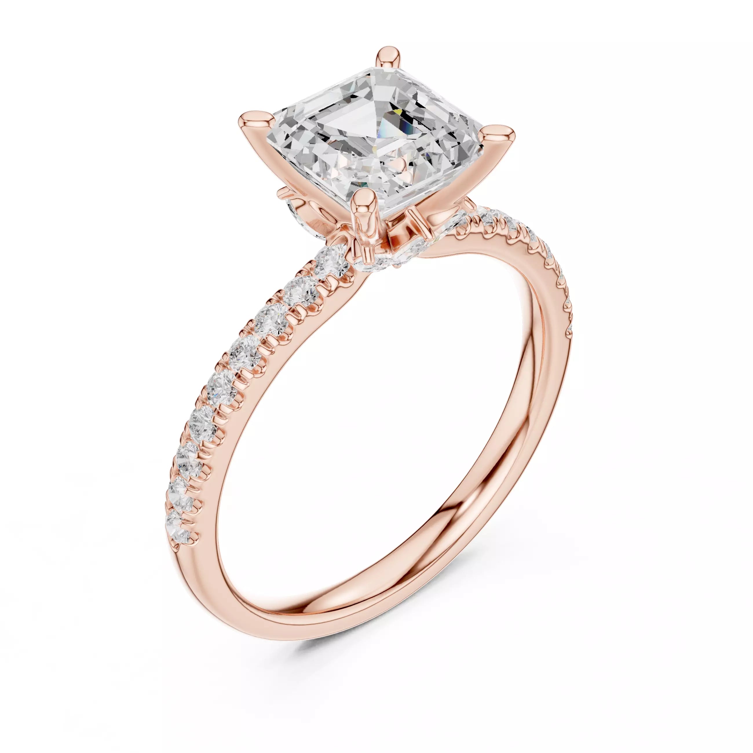 Hidden Accent Pavé - Asscher