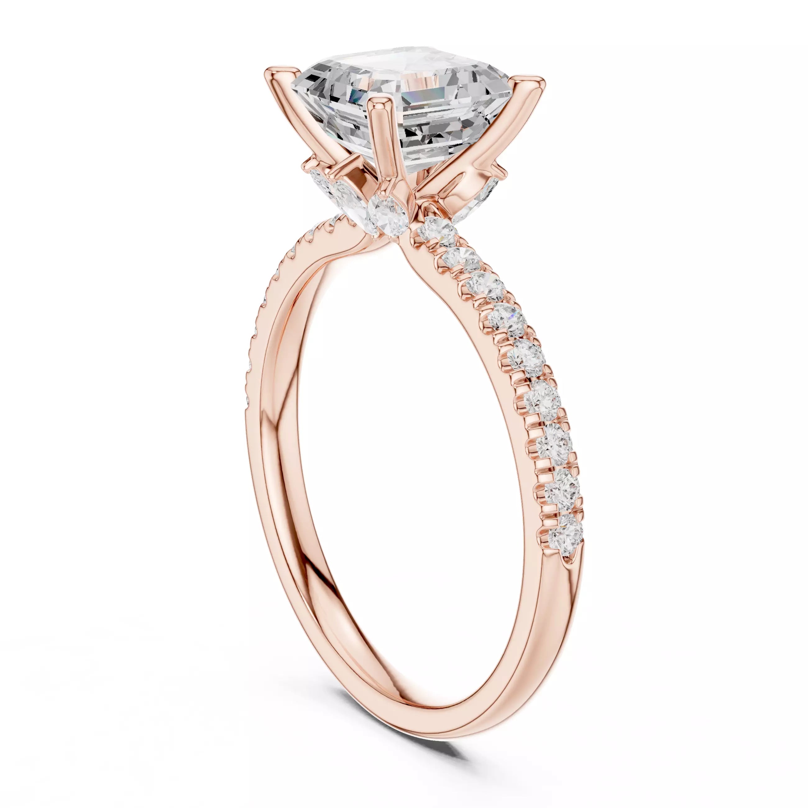 Hidden Accent Pavé - Asscher
