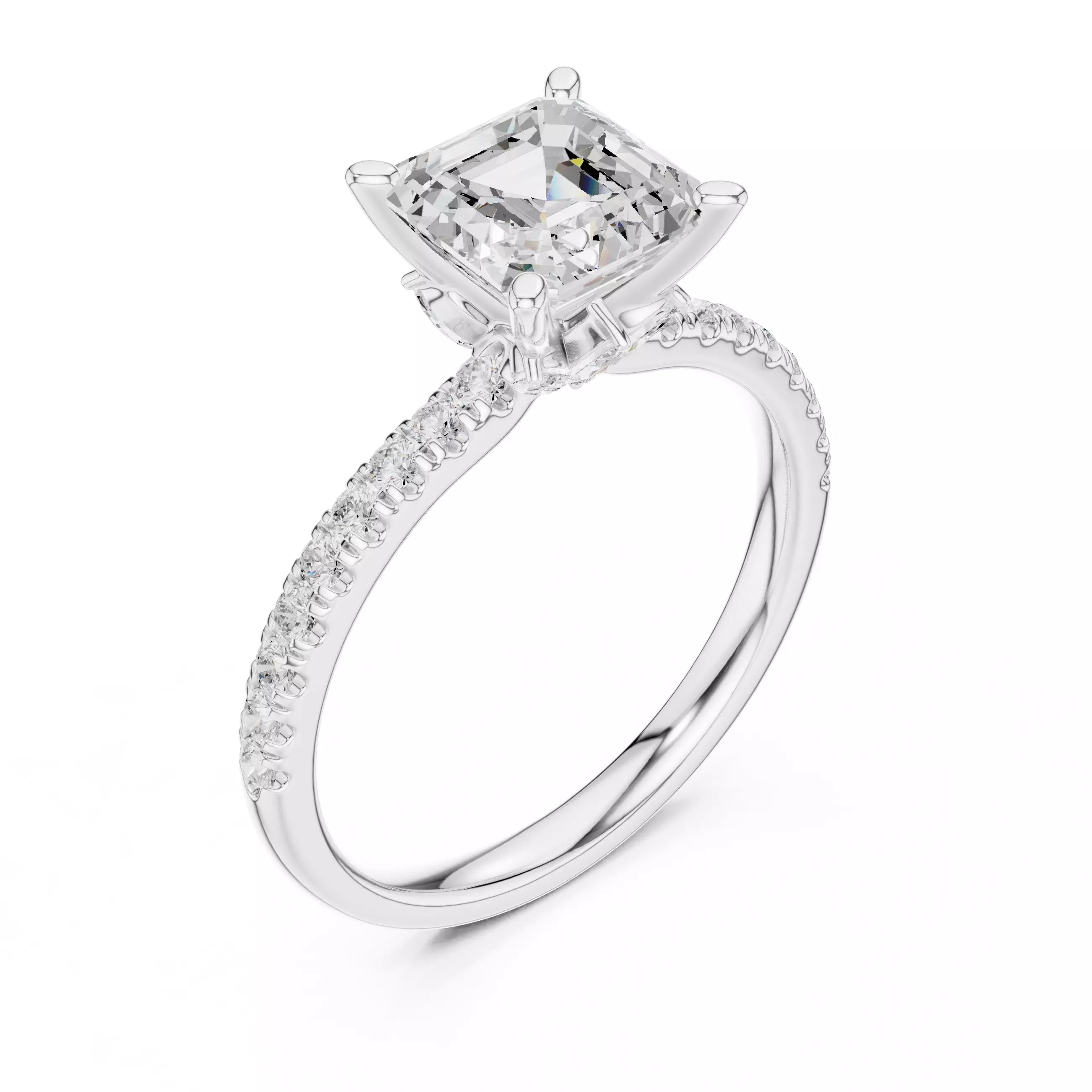 Hidden Accent Pavé - Asscher