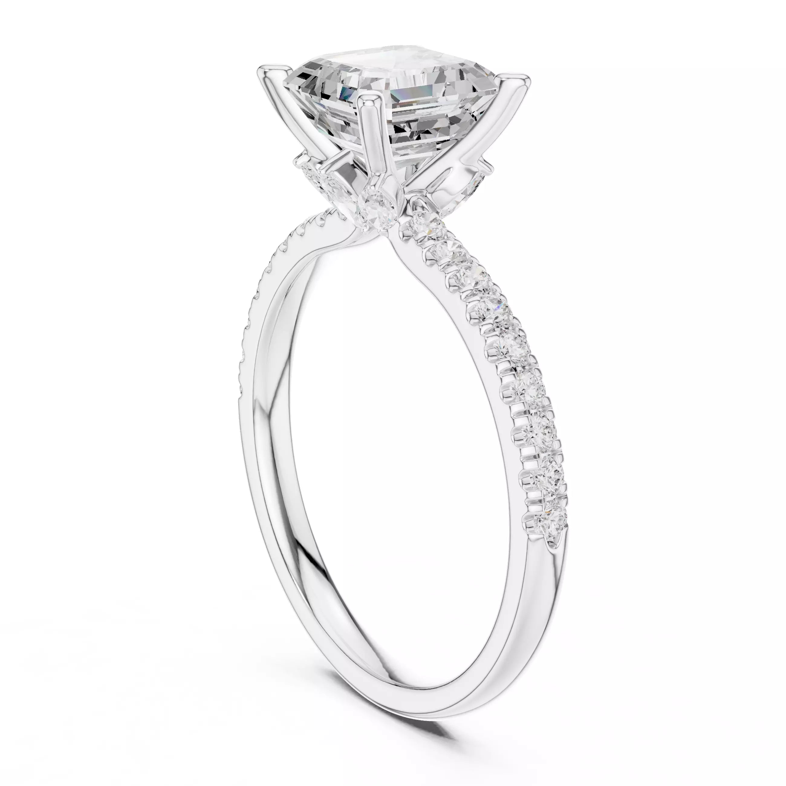 Hidden Accent Pavé - Asscher