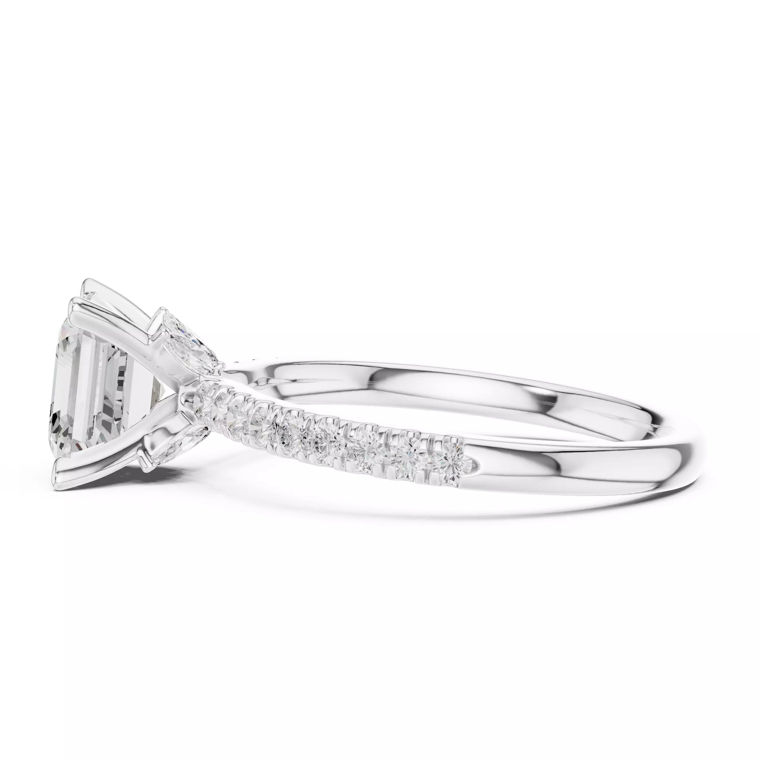 Hidden Accent Pavé - Asscher
