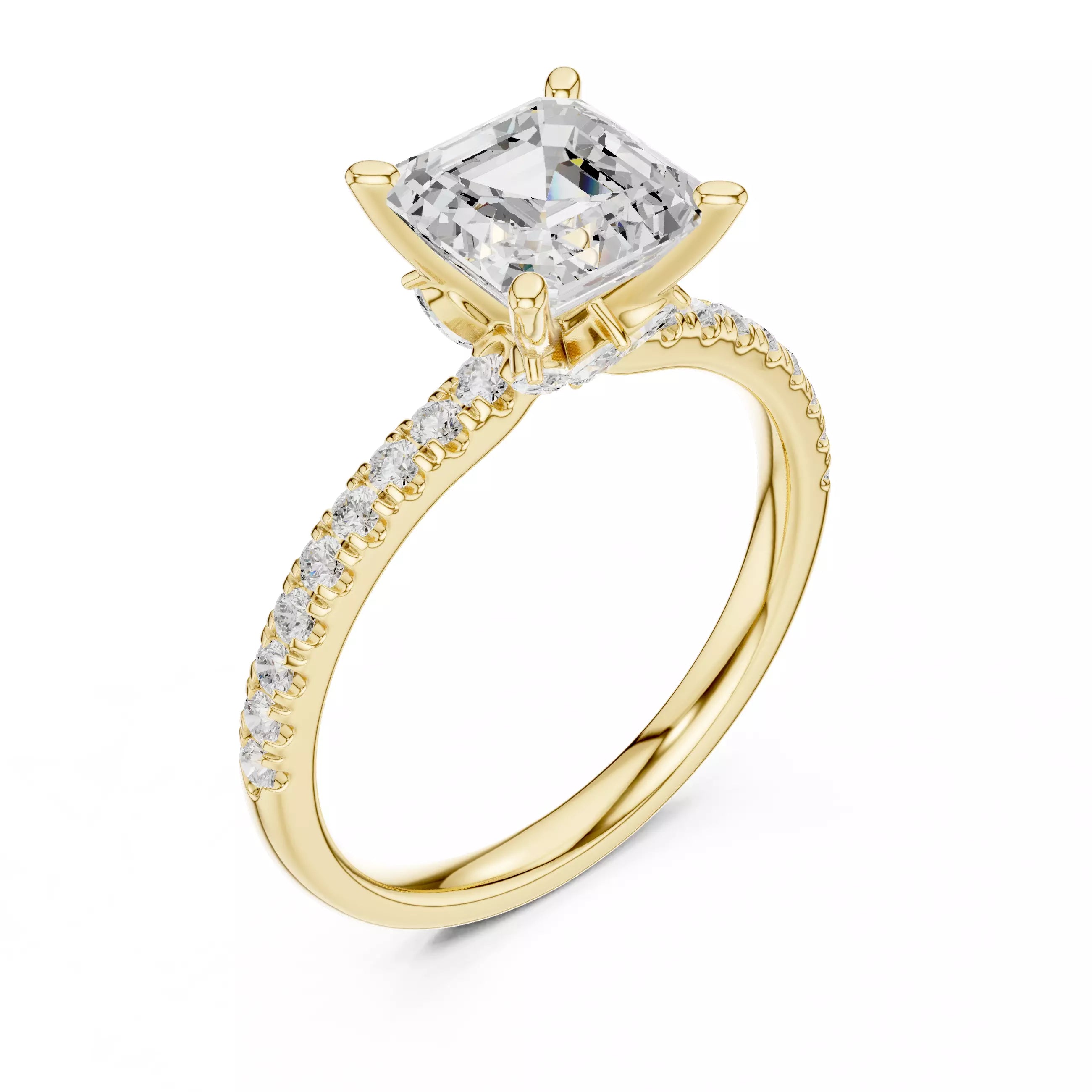 Hidden Accent Pavé - Asscher
