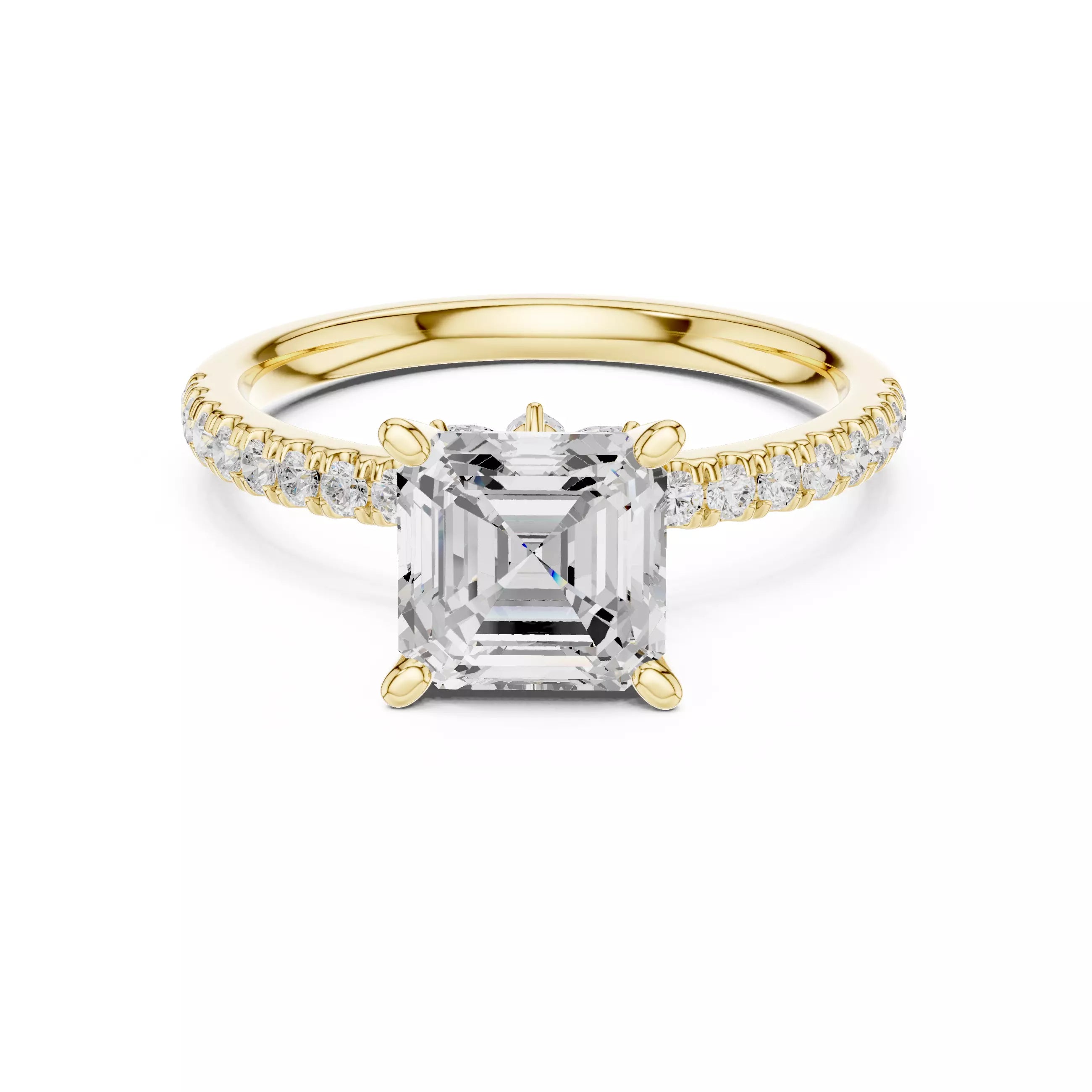 Hidden Accent Pavé - Asscher