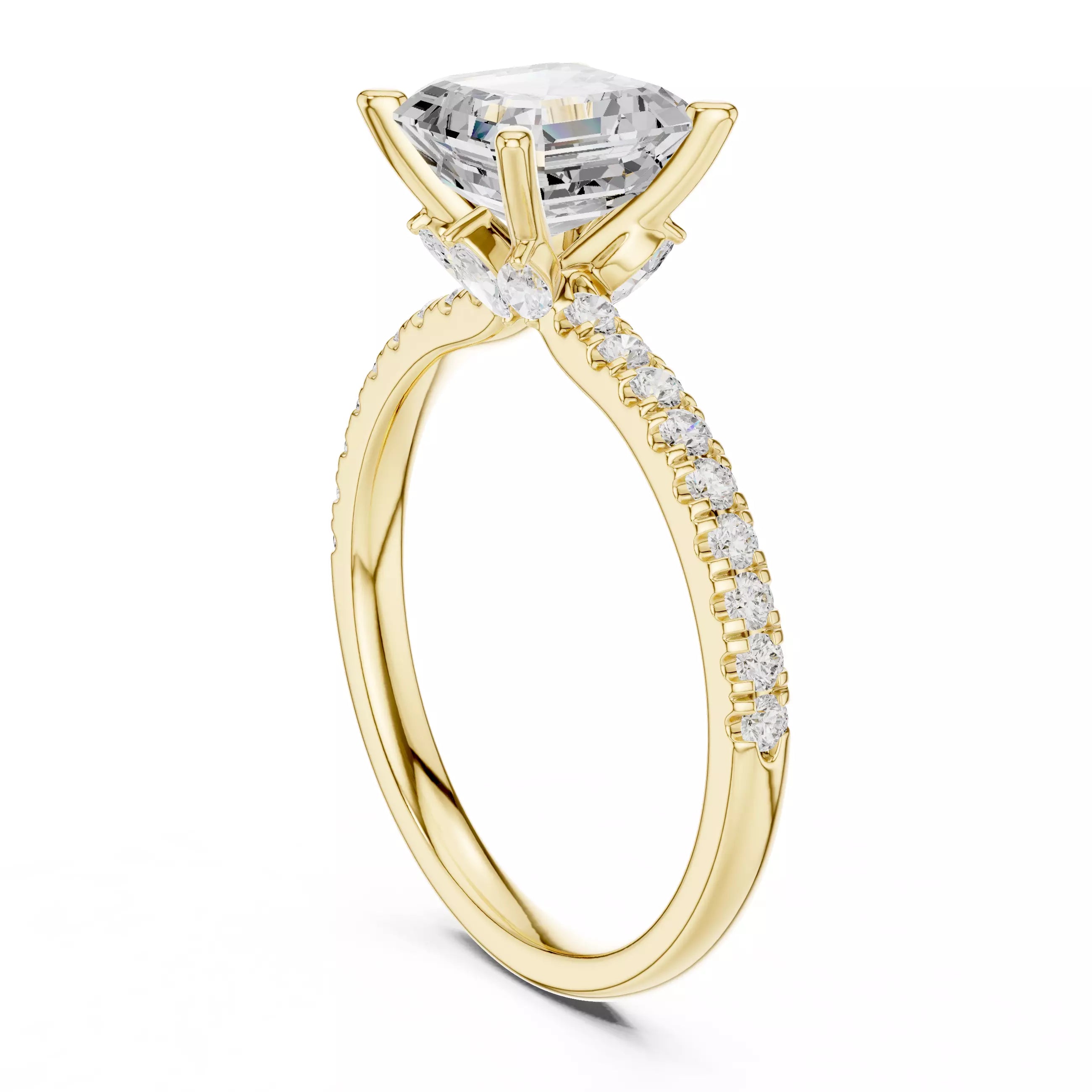 Hidden Accent Pavé - Asscher