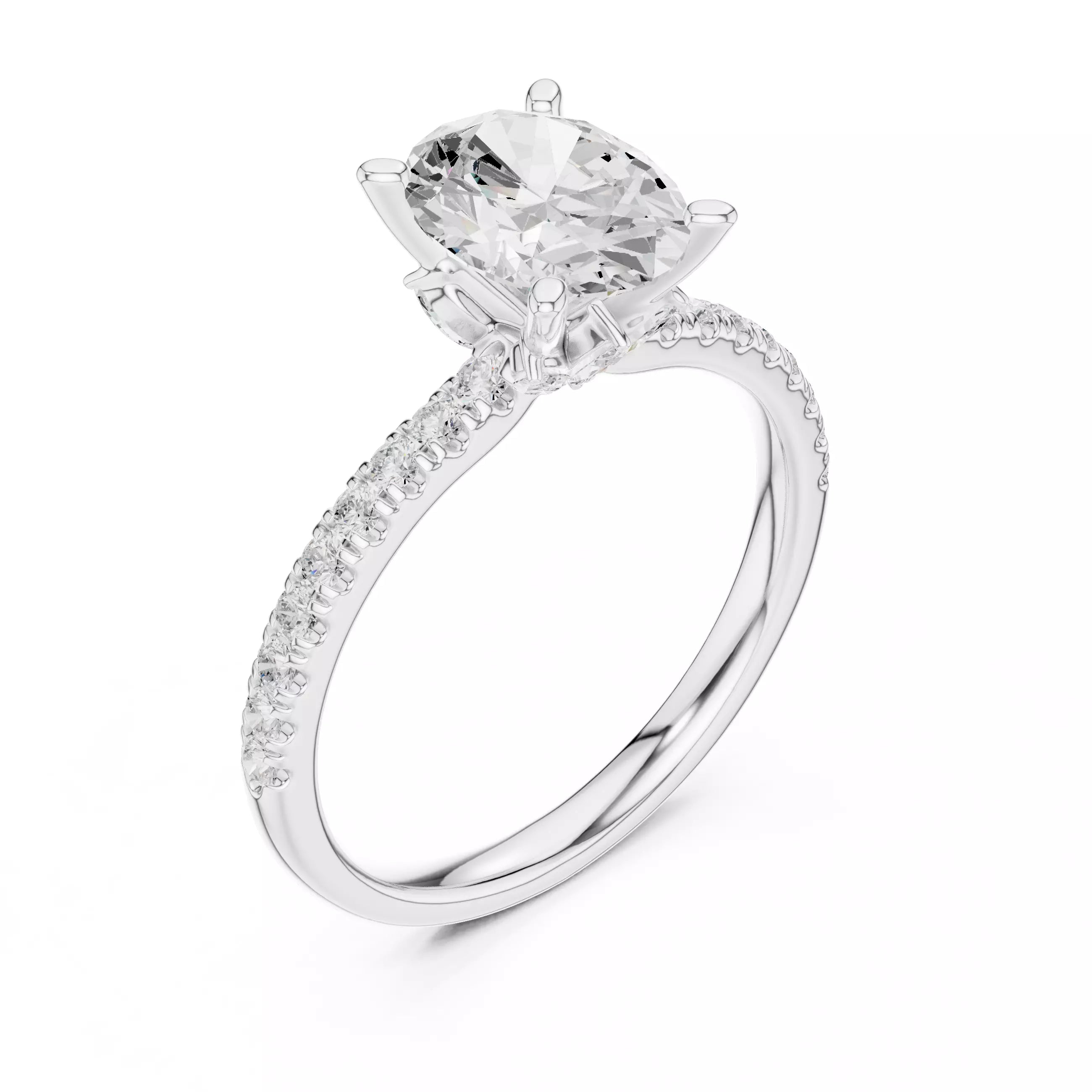 Hidden Accent Pavé - Oval