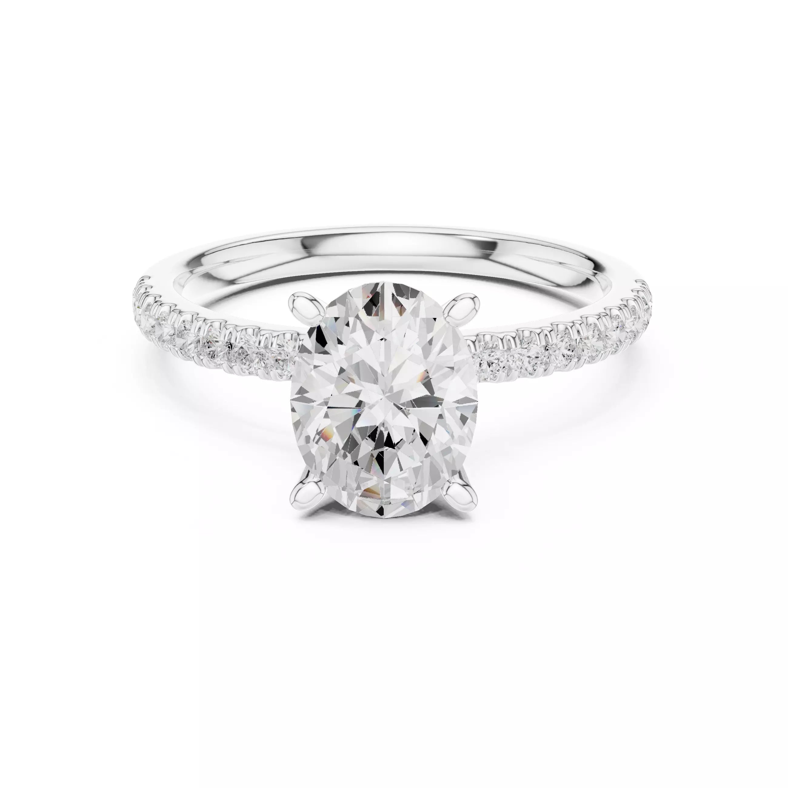 Hidden Accent Pavé - Oval
