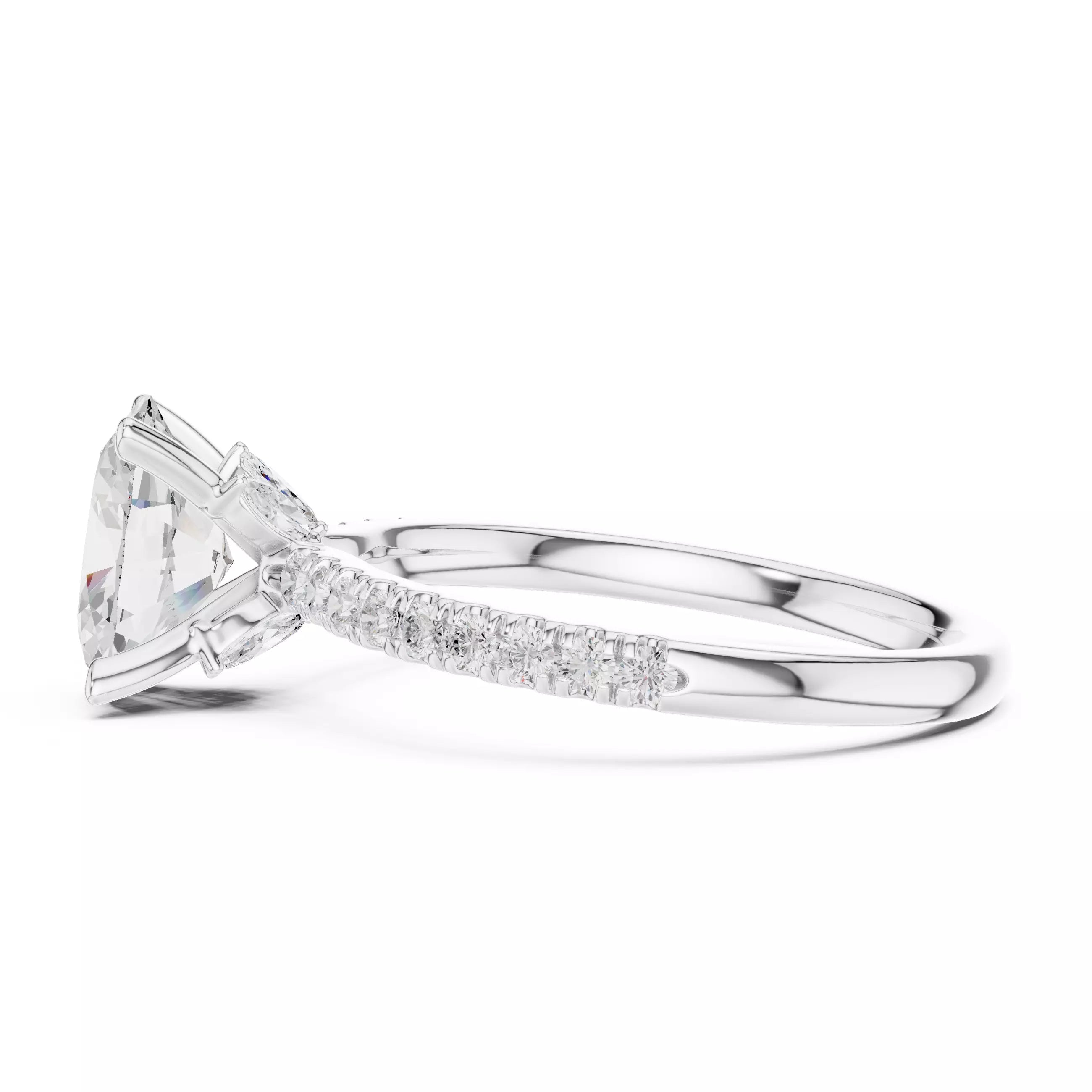 Hidden Accent Pavé - Oval