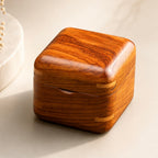 Wooden jewelry box on a light background