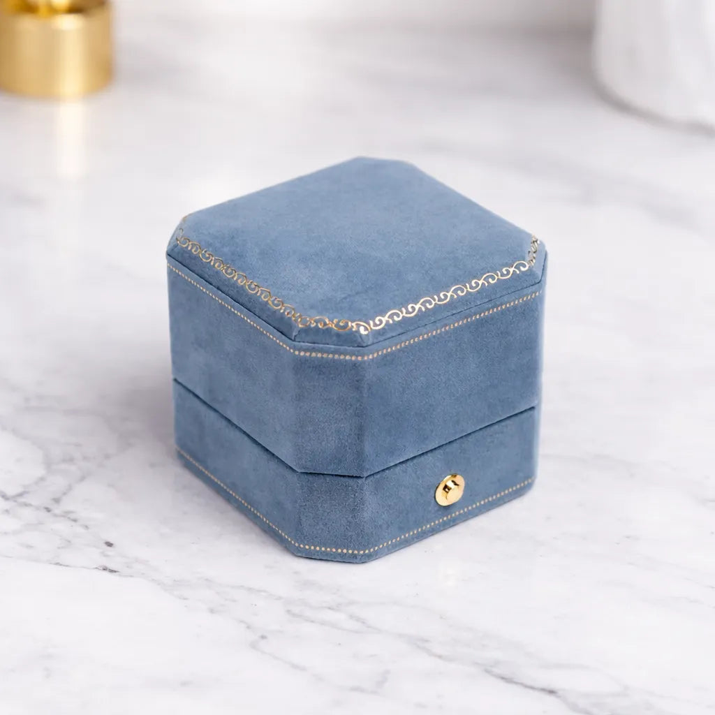 Octagonal Velvet Ring Box