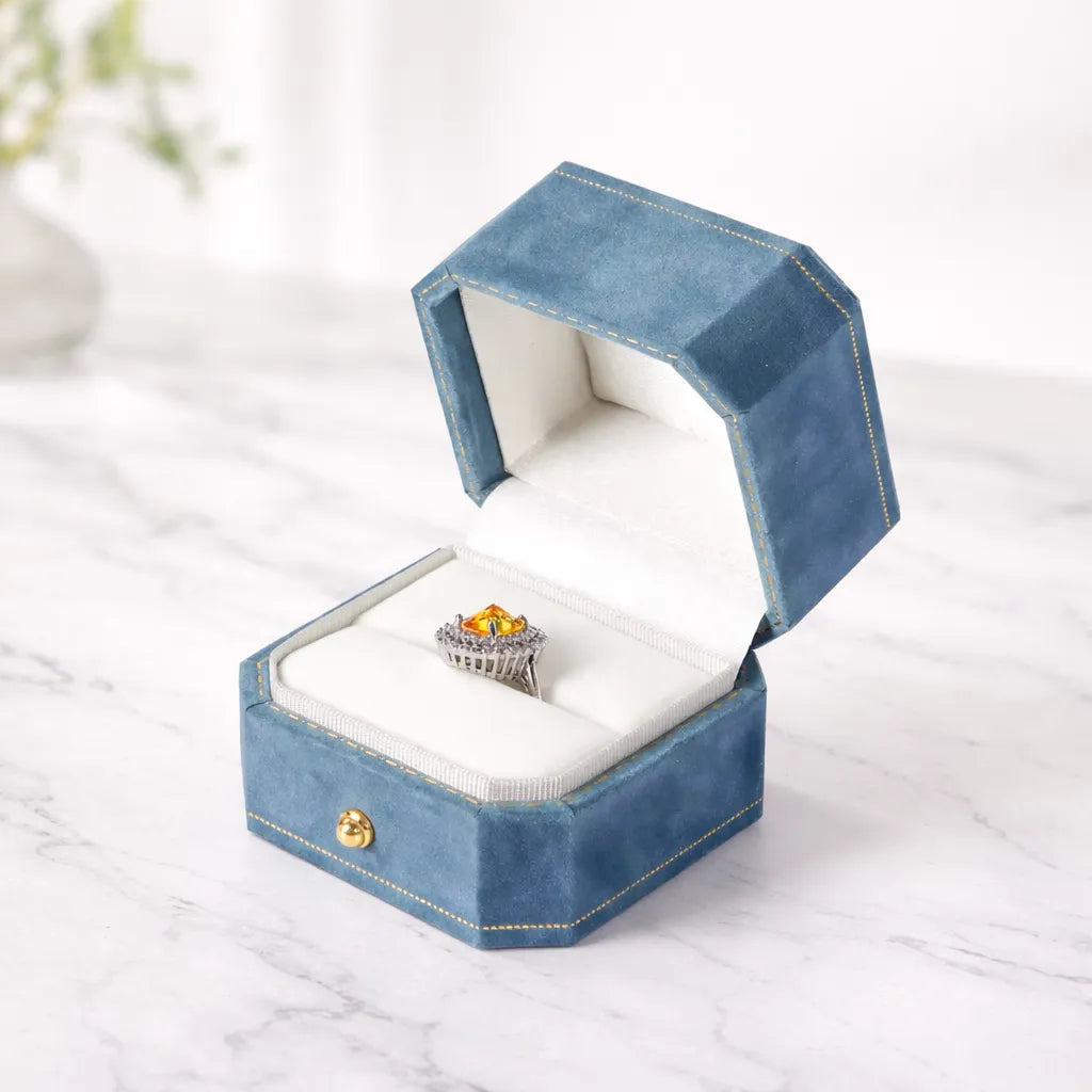 Octagonal Velvet Ring Box