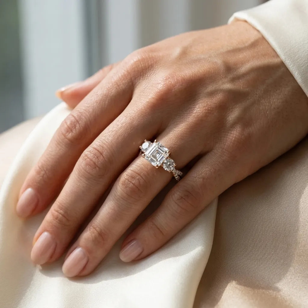 Twisted Pavé Eternity - Asscher