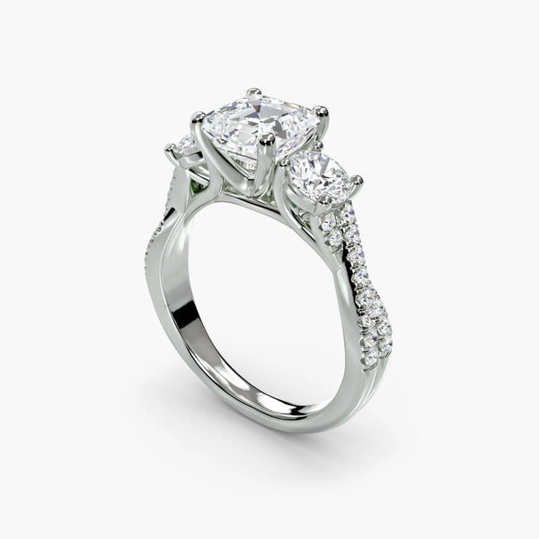 Twisted Pavé Eternity - Asscher