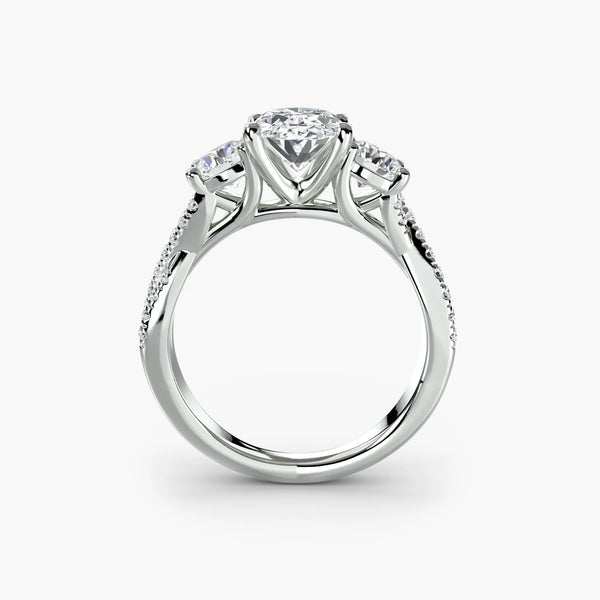 Twisted Pavé Eternity - Oval