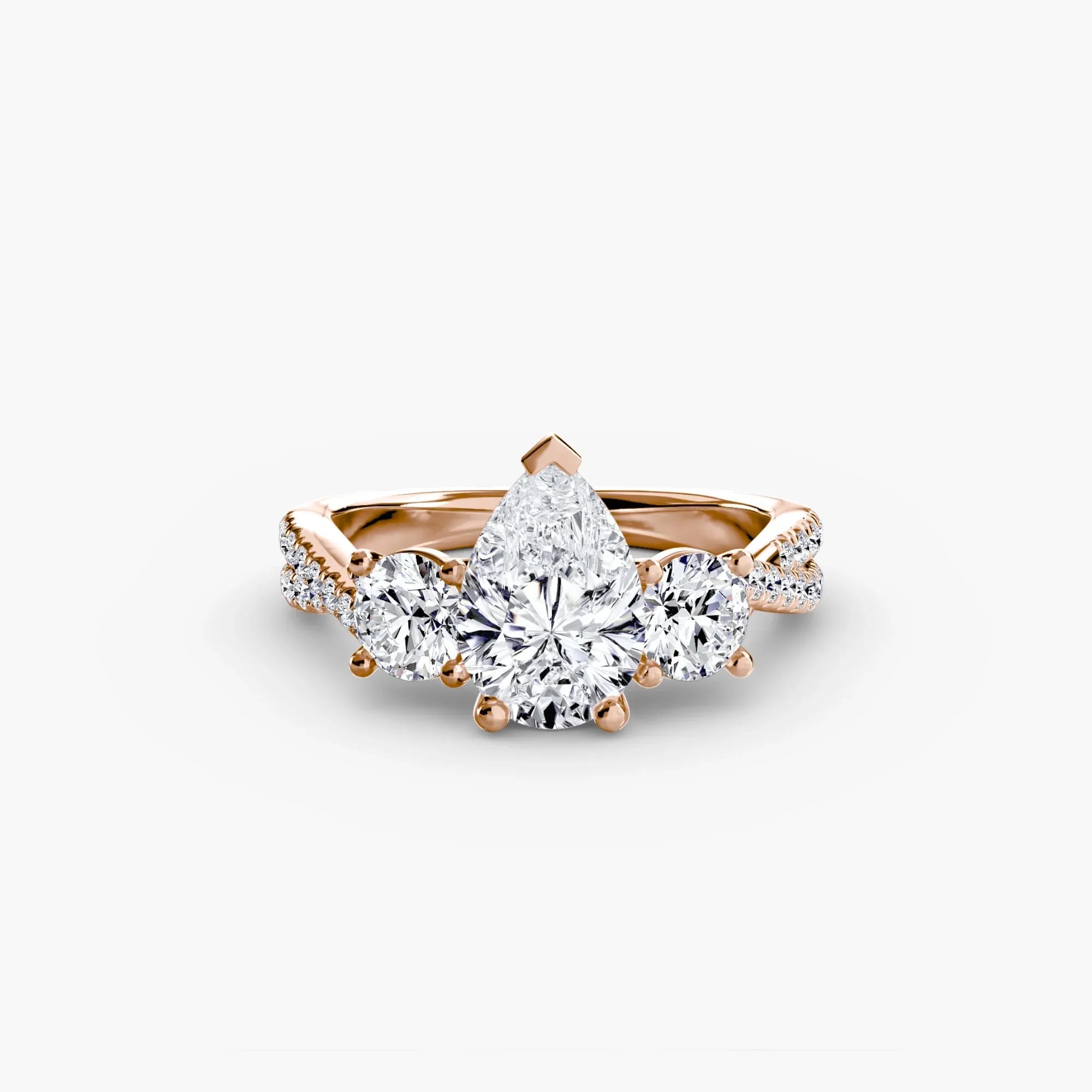Twisted Pavé Eternity - Pear