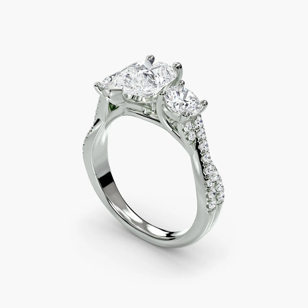 Twisted Pavé Eternity - Pear