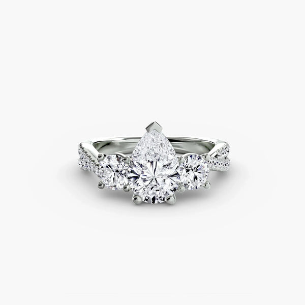 Twisted Pavé Eternity - Pear
