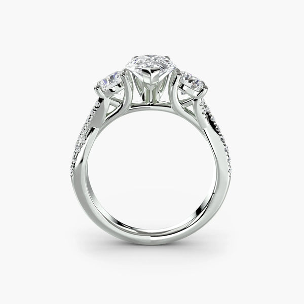 Twisted Pavé Eternity - Pear